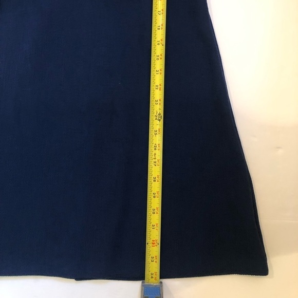 Sportmax Code Navy Blue Fit Flare Mini Dress Sheer Silk  Sleeves Classic Med NWT - Picture 13 of 13